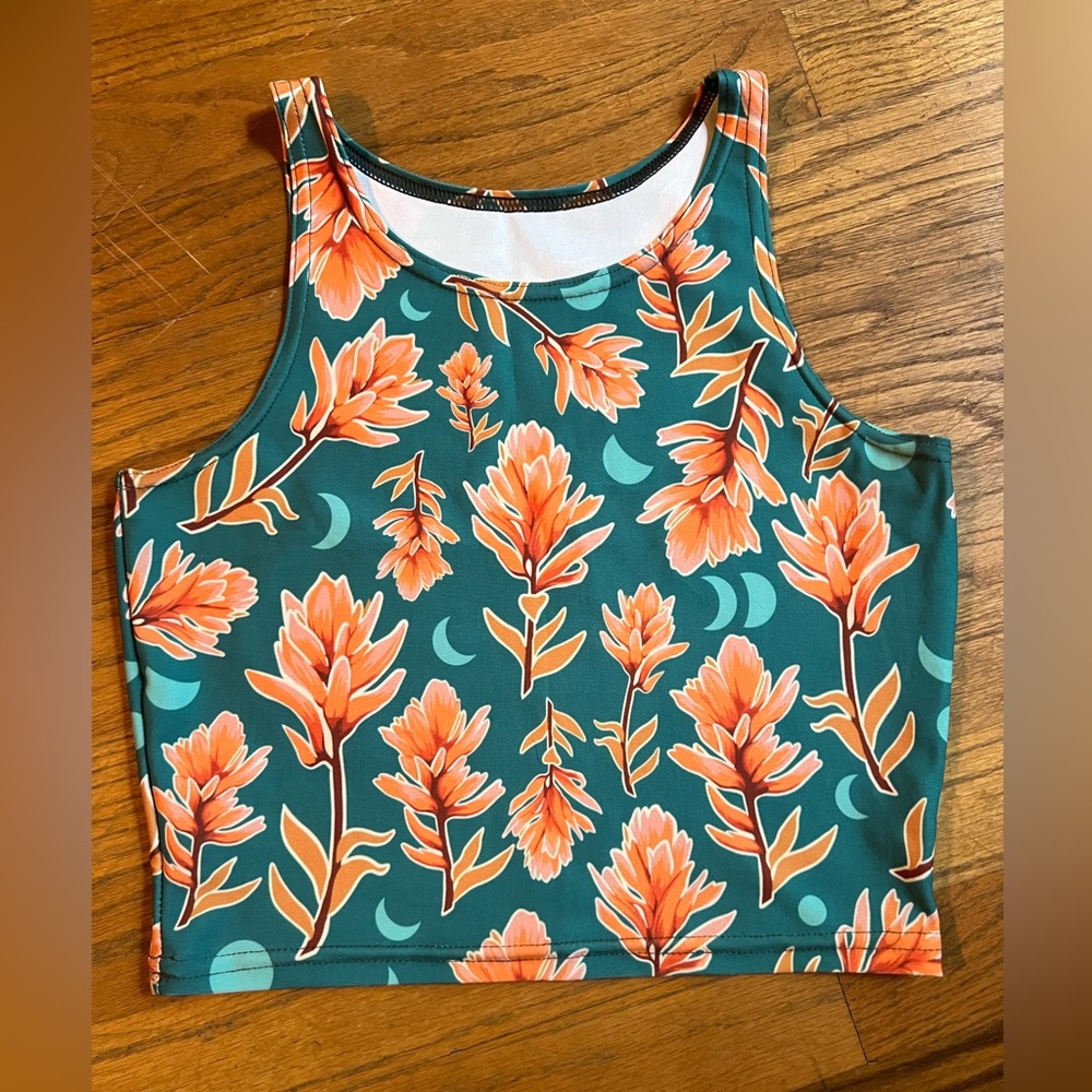 Rachel Pohl Teal Castile Eco Crop Top - Small S